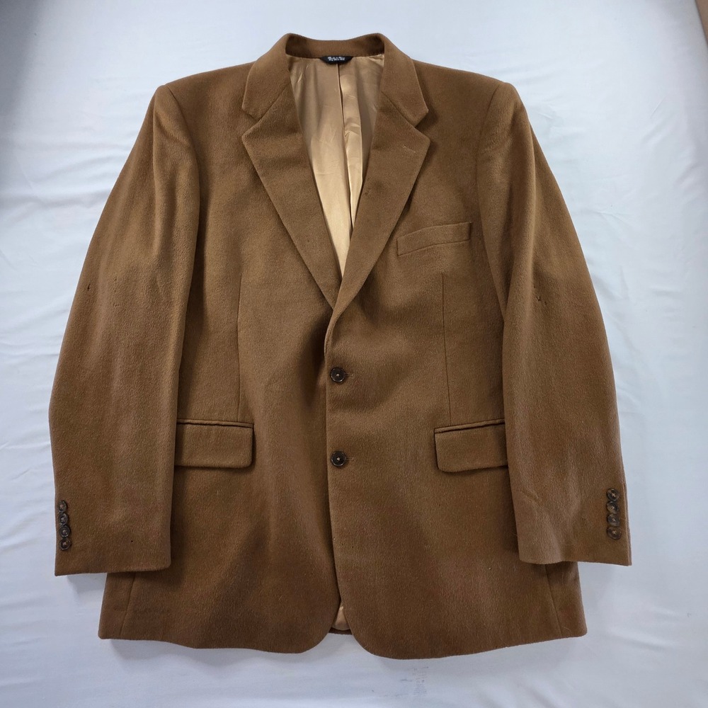 Haspel Blazer Sport Coat B1002 100% Cashmere 2-Button 46L‎ Camel Brown Luxury
